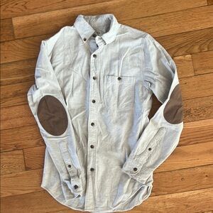 J. Crew Brown and Tan Casual Button Down Shirt with Elbow Patches